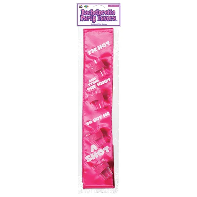 Bachelorette Party Favors Shot Glass Sash PINK