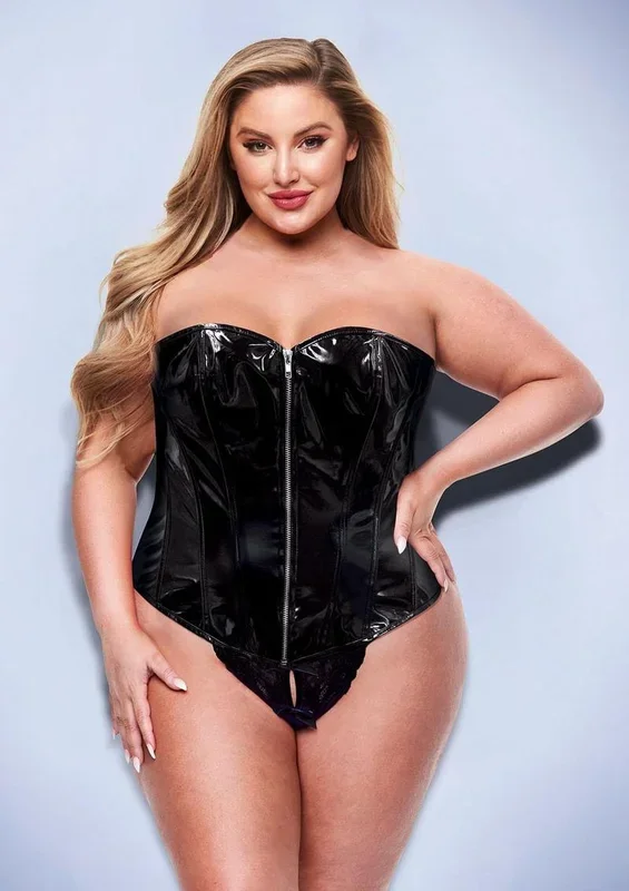 Baci Wetlook Bustier-Black-3x/4x