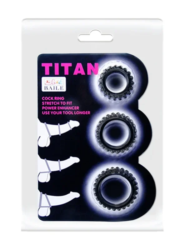 Baile Titan 3in1 Silicone Cockring Set