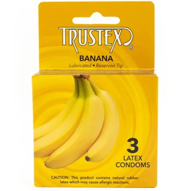 Banana Flavored Lubricated Condoms – 3 Pack