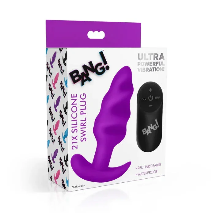Bang 21x Remote Control Swirl Vibrating Anal Plug by XR