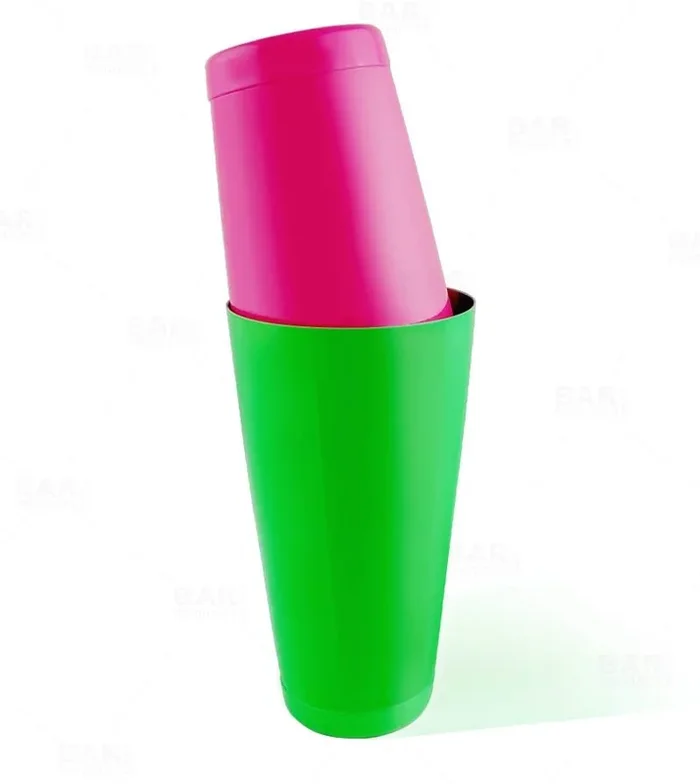 BarConic® Cocktail Shaker Set – 28oz / 18oz Weighted Tins – Neon Green / Neon Pink