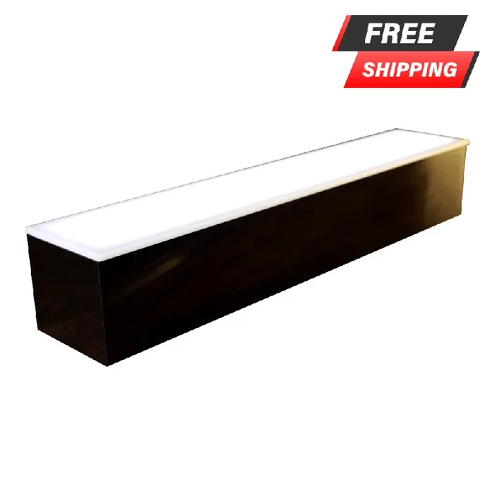 BarConic® LED Liquor Bottle Display Shelf – 1 Tier (Step) – Black – Multi-Colored Lights – Several Lengths