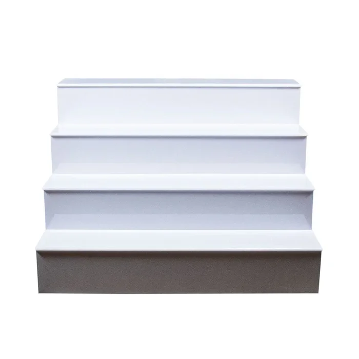 BarConic® LED Liquor Bottle Display Shelf – 4 Tier (Step) – White – Multi-Colored Lights – Several Lengths