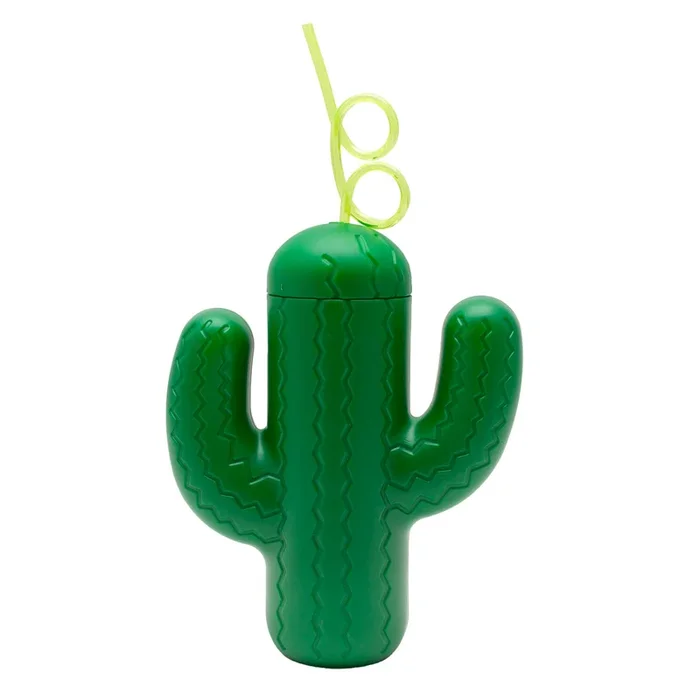 BarConic® Plastic Cactus Cup w/Lid and Straw – 20oz