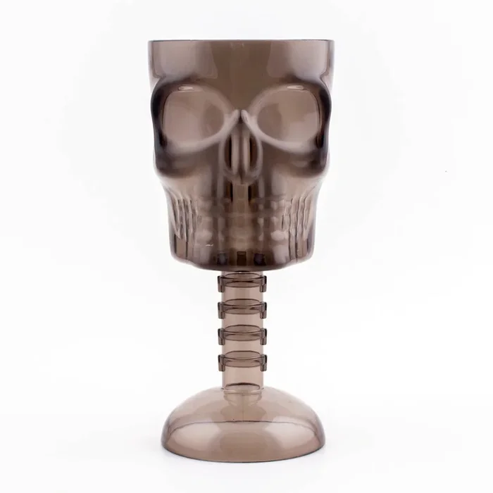BarConic® Plastic Stemmed Skull Cup – Smoke – 12 ounce