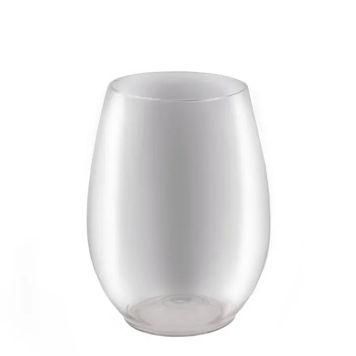 BarConic® Stemless Wine Glass -PET Clear Plastic – 15 oz