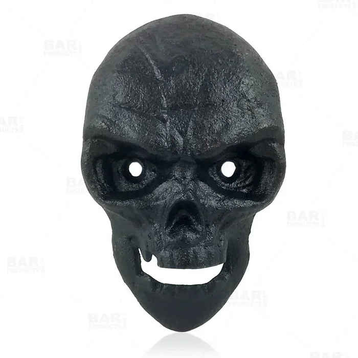 BarConic® Wall Mounted Bottle Opener – Skull – Black