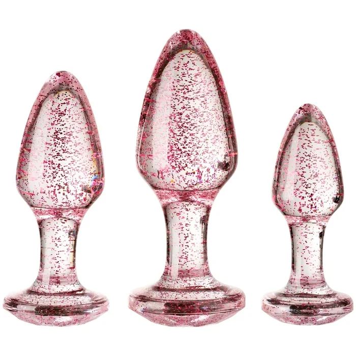 Baseks Pink Glitter Butt Plug Set