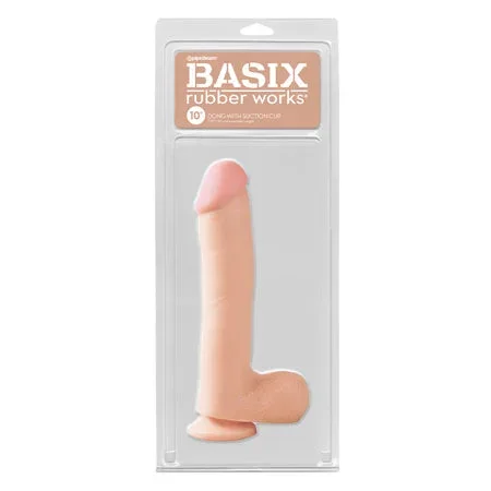 Basix Rubber Works 10 Dong w/Suction Cup – Flesh