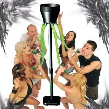 Beer Bong – Bongzilla – 6 Tube Funnel Mounted to a Pole