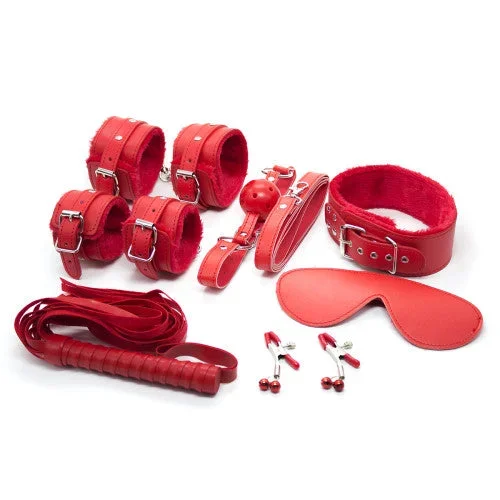 Beginner couple’s Red Bondage Set of 7 pcs