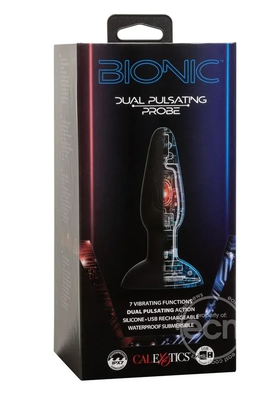 Bionic Dual Pulsating Probe Rechargeable Silicone Anal Stimulator – Black