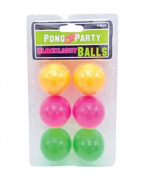 Black Light Pong Balls – Asst. Colors Pack Of 6