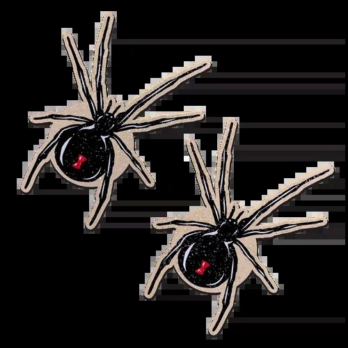 Black Widow Pasties on Sparkling Velvet Halloween Breast Covers