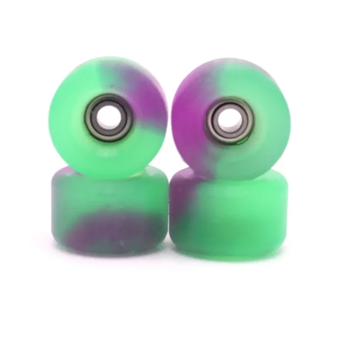 Blistered Conical Full Fingerboard Wheels – Green and Purple UV