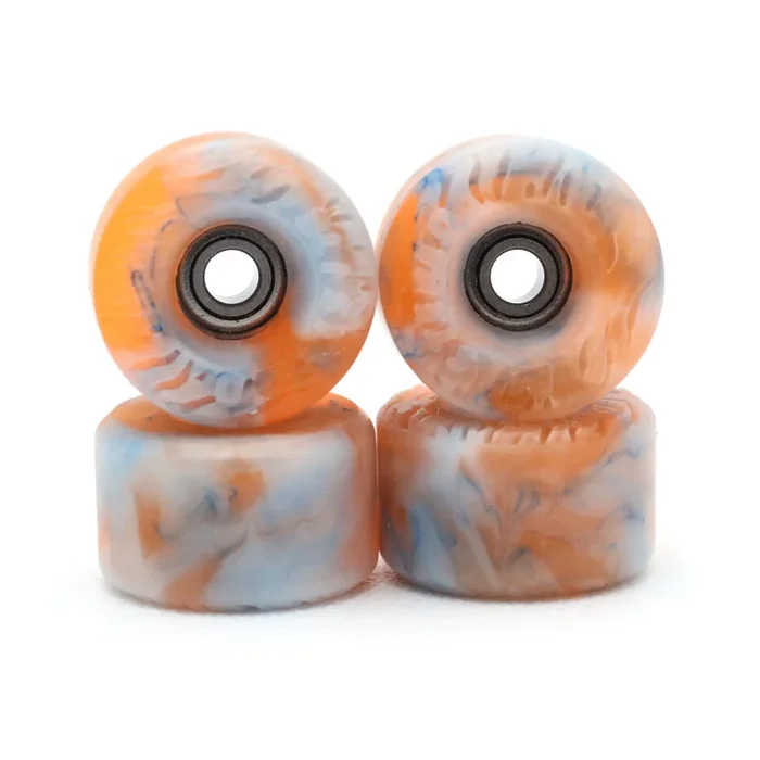 Blistered Conical XL Tiger Fingerboard Wheels – UV Orange Blue and White Swirl