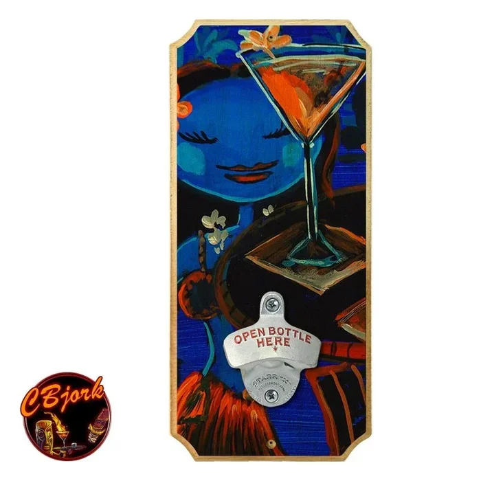 Blue Hula – Wood Plaque Wall Mounted Bottle Opener