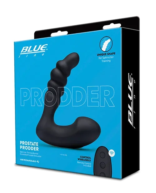 Blue Line Vibrating Prostate Prodder w/Remote – Black