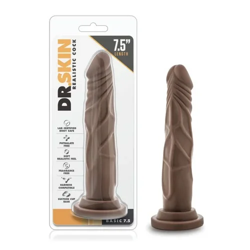 Blush Dr. Skin 7.5″ Basic Realistic Cock – Chocolate