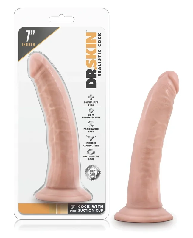 Blush Dr. Skin 7″ Cock w/Suction Cup – Vanilla
