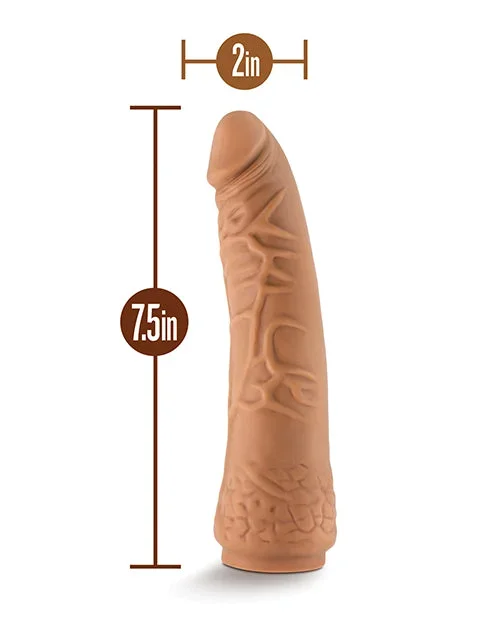 Blush Lock On 7.5″ Hexanite Dildo w/Suction Cup Adapter – Mocha