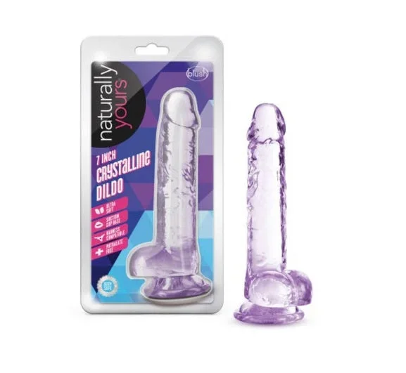 Blush Novelties Naturally Yours 7″ Crystaline Dildo Amethyst