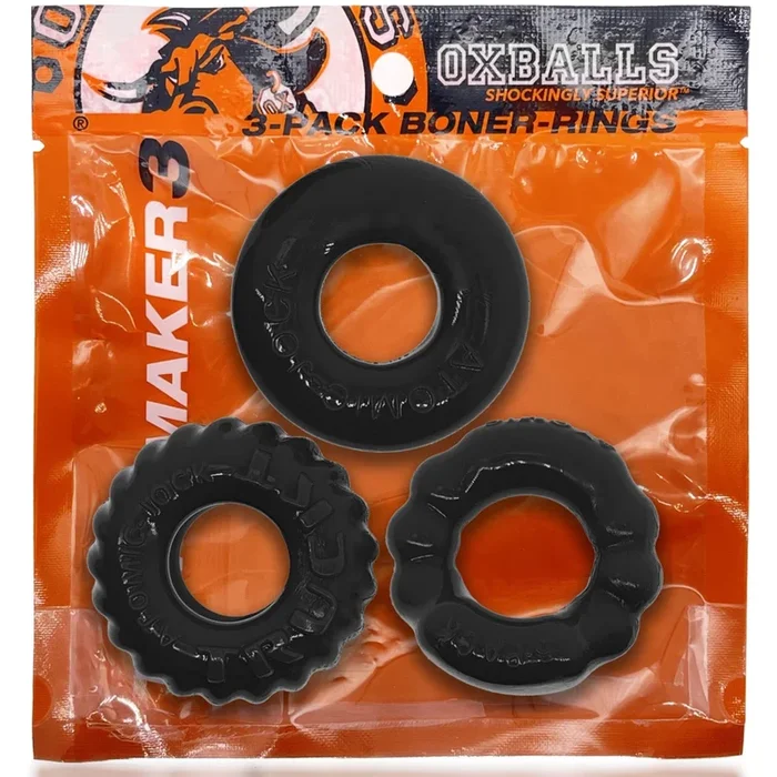 BONEMAKER flexTPR™ 3-Pack Boner Rings – Black