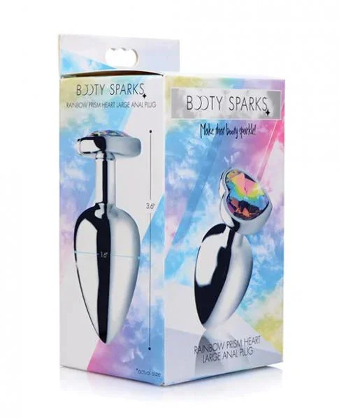 Bootysparks Rainbow Prism Heart Anal Plug – Large