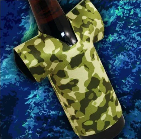 Bottle Cooler – T-Shirt Style – Camo Forest