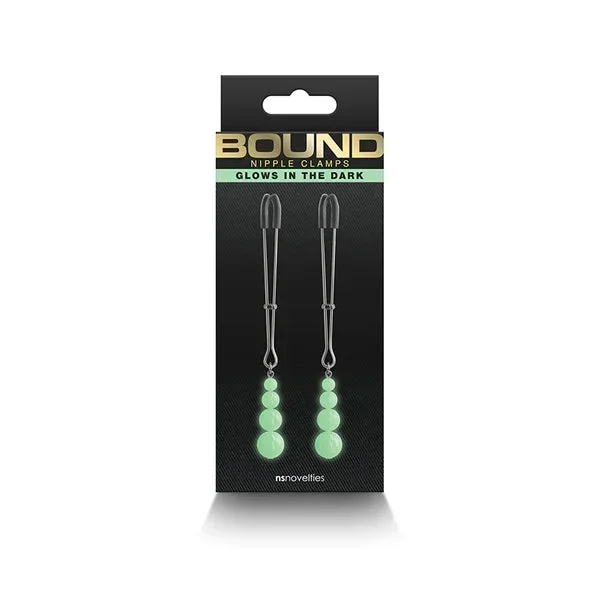 Bound G2 Nipple Clamps Triple Balls Glows In The Dark by NS Novelties