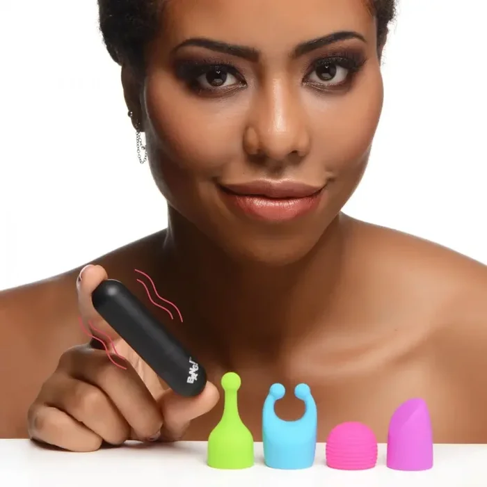 Bullet Vibrator Sex Toy for Women with 4 Attachments