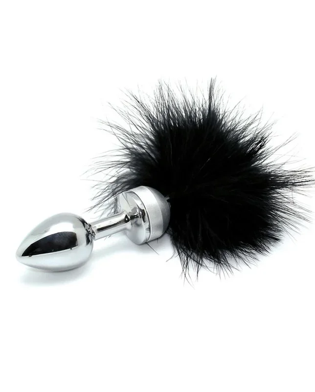 Buttplug with feather Black – Rimba