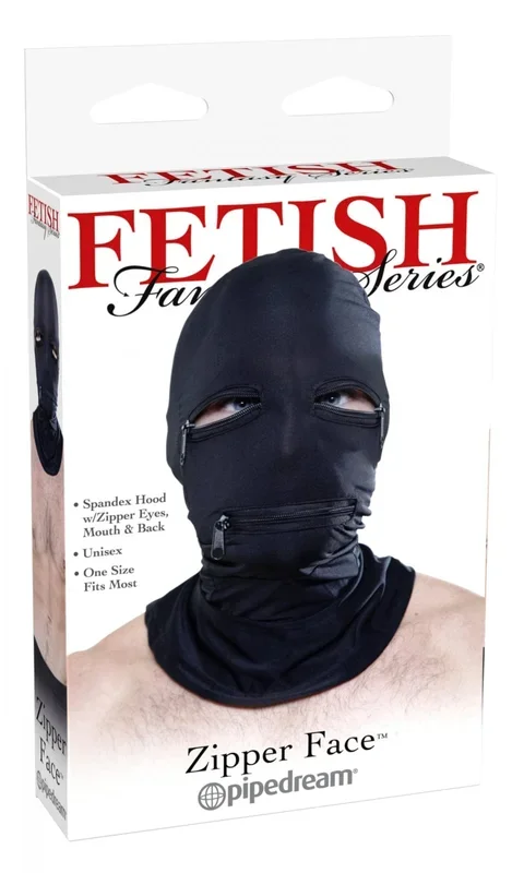 Cagoule zippée série Fetish Fantasy – Noir