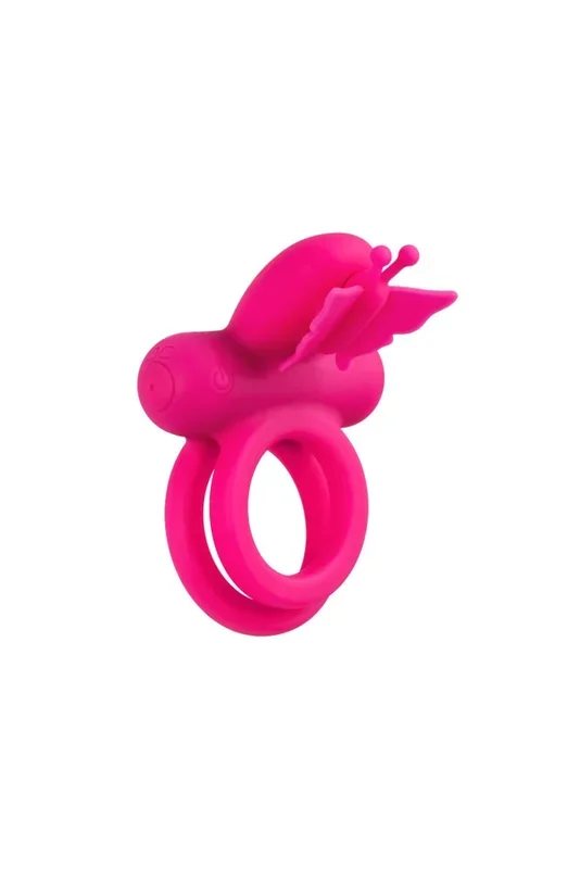 Cal Exotics – Couples Enhancer – Silicone Rechargeable Dual Butterfly Cock Ring – Pink