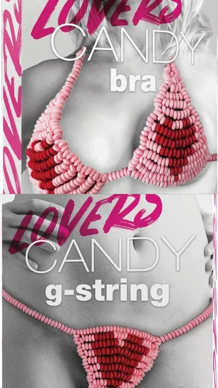 Candy heart Bikini Bra and Thong set