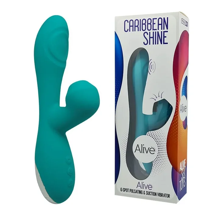 Caribbean Shine Pulsing Dual Stimulator – Blue