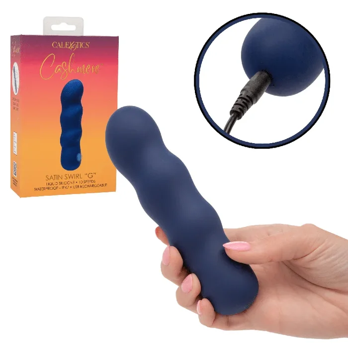Cashmere Satin Swirl G Blue Rechargeable G Spot Vibrator