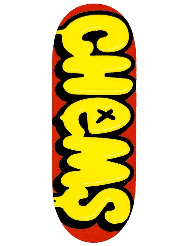 Chems Fingerboard Deck – Red and Yellow Bubbles