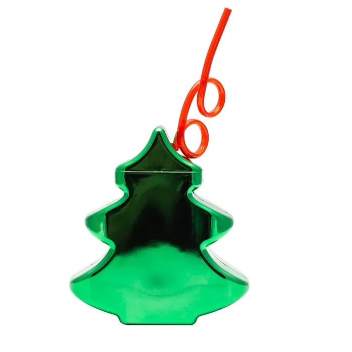 Christmas Tree Cup with Lid and Straw – 24 oz.