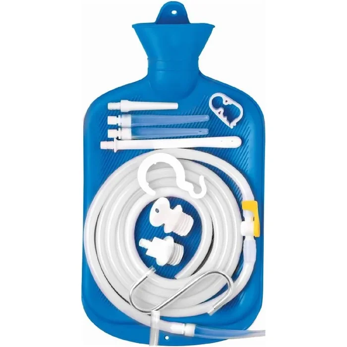 CleanStream – Deluxe Shower Enema Bag and Nozzle Kit – Blue
