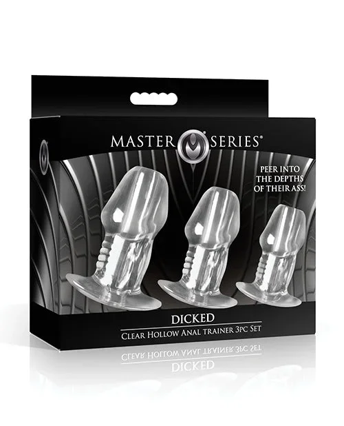 Clear Hollow Anal Plug 3 Piece Set with Graduated Sizes