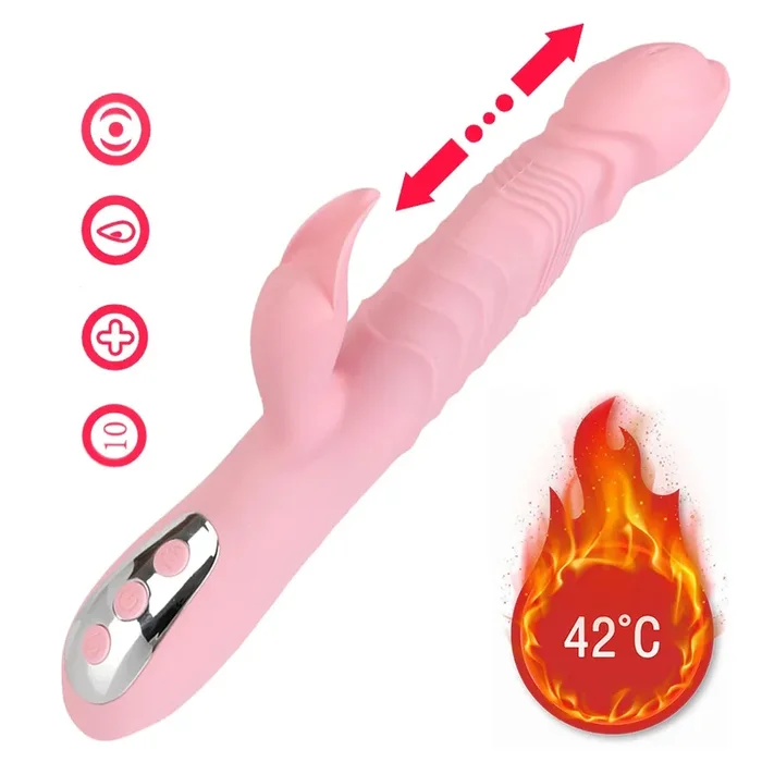 Clit Clamps Thursting Vibrator – Realistic Dildo Heat Sex Toys for Women