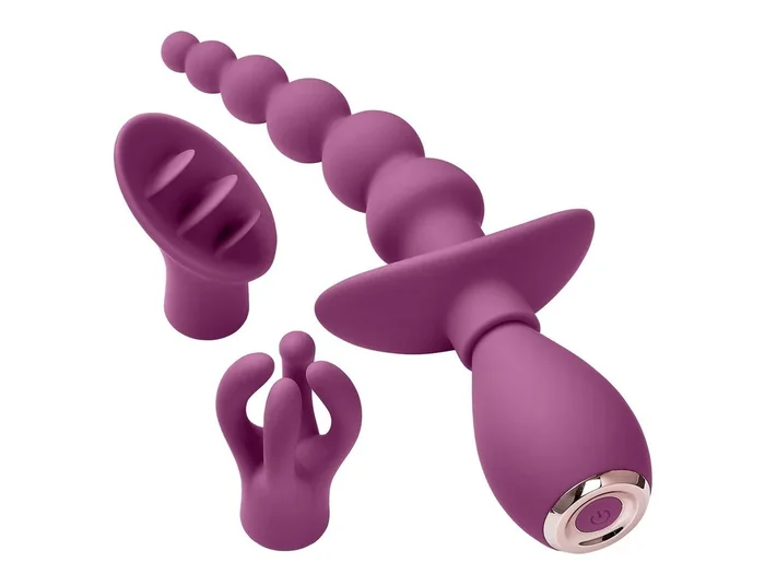 Cloud 9 Health and Wellness Anal Clitoral and Nipple Massager Kit – Purple
