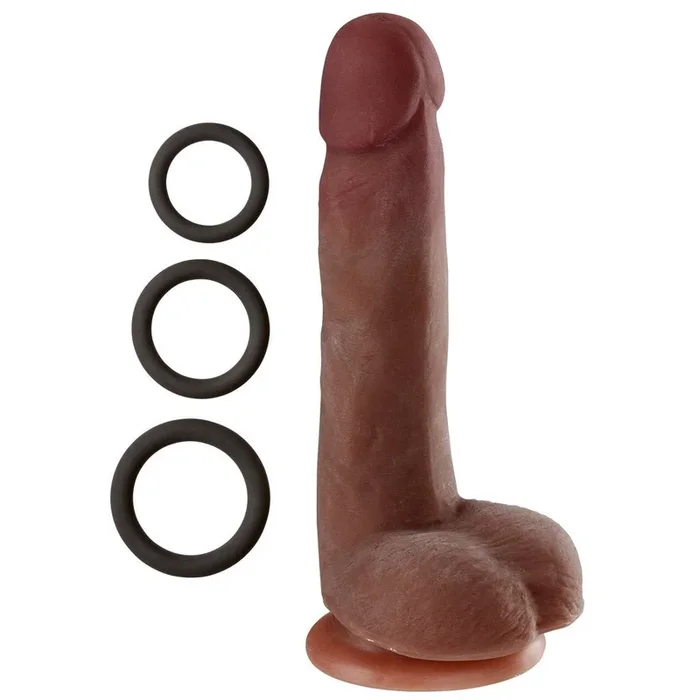 Cloud 9 Novelties Dual Density Real Touch 7 Inch With Balls – Brown