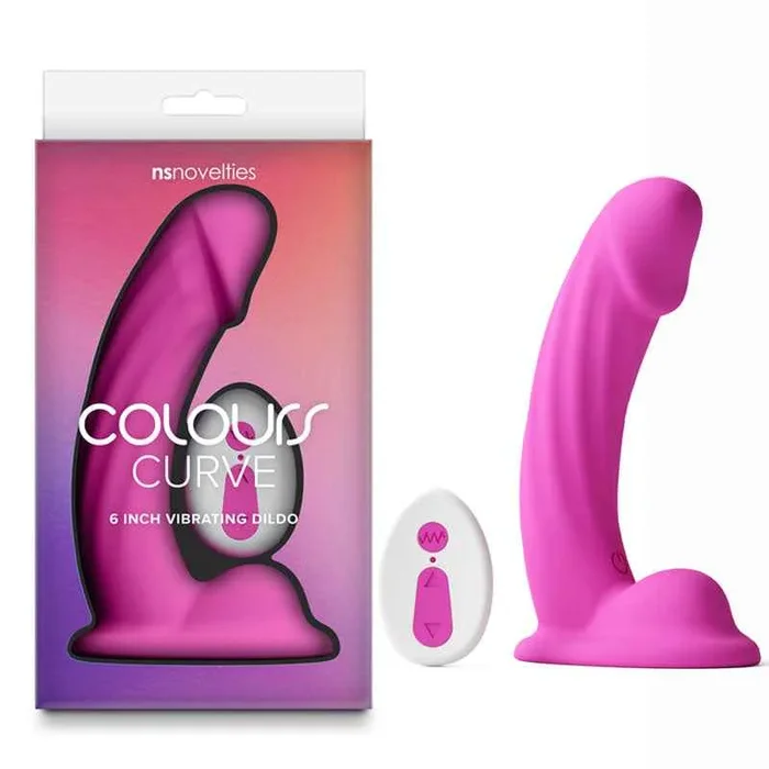 Colours Curve – Vibrating 6” Dildo – Pink