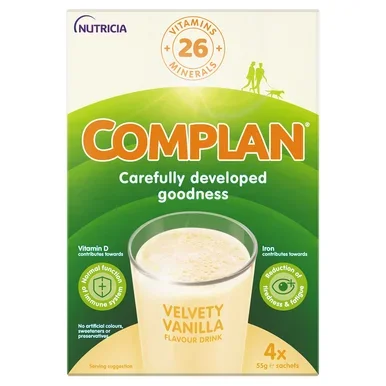 Complan Vanilla Nutritional Drink 4 x 55g Sachets