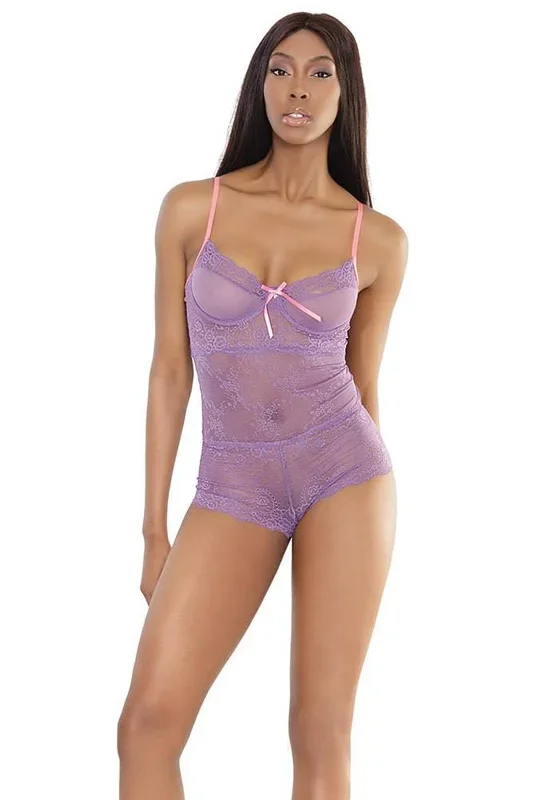 Coquette – 2519 – Lace Teddy – Lavender/Pink