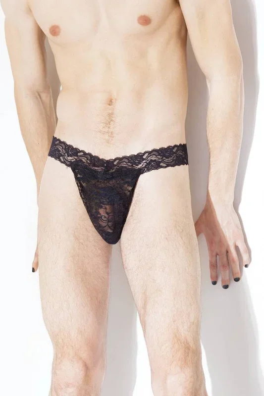 Coquette – S5084 – Men’s Lace Thong – Black