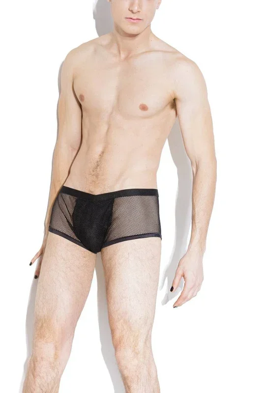 Coquette – S5089 – Men’s Fishnet Boxer Brief – Black